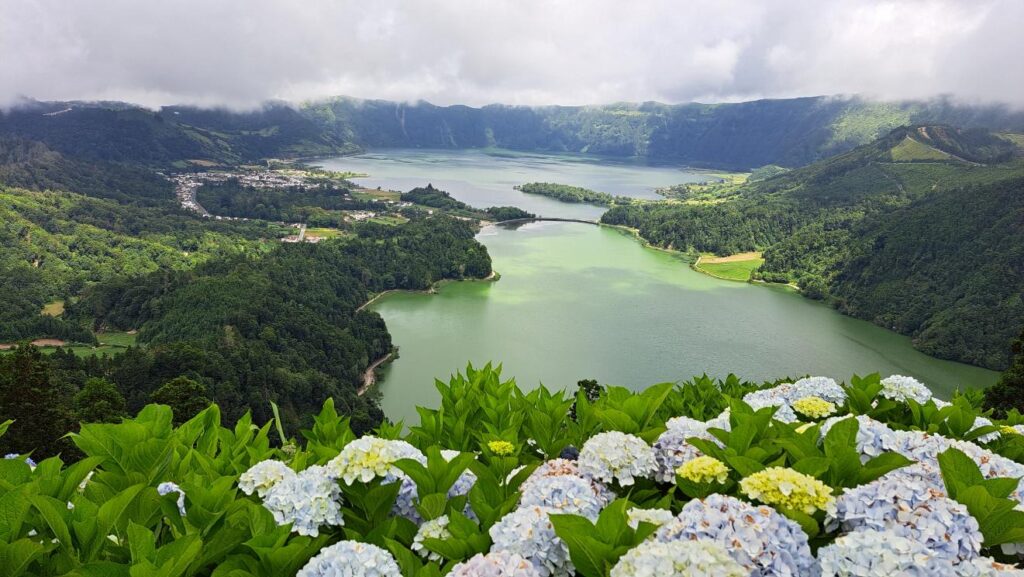 Panoramic view Sete cidades Saomiguel Azores