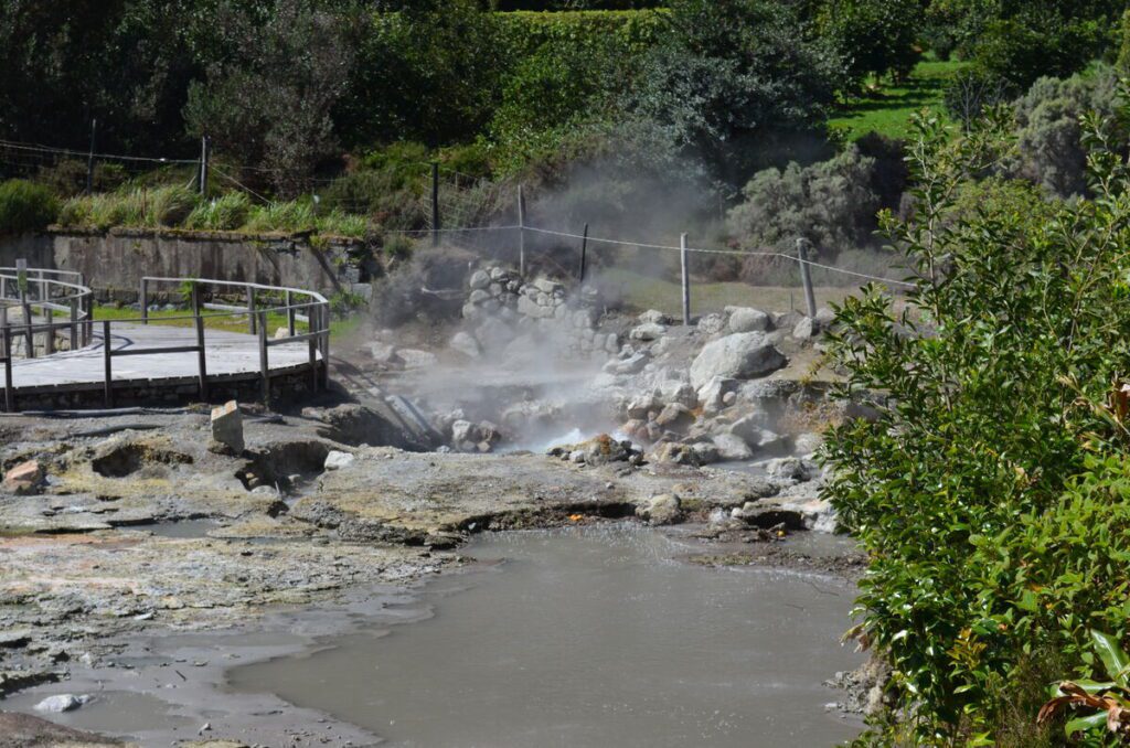 Traditional cozido cooking in volcanic soil at Lagoa das Furnas Azores
