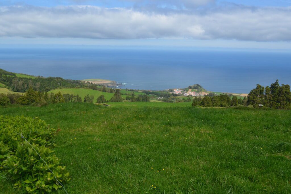 Green fields and Atlantic Ocean in São Miguel