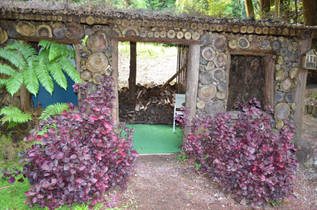 Lush tropical garden with flowers in Parque Grena Furnas São Miguel Azores